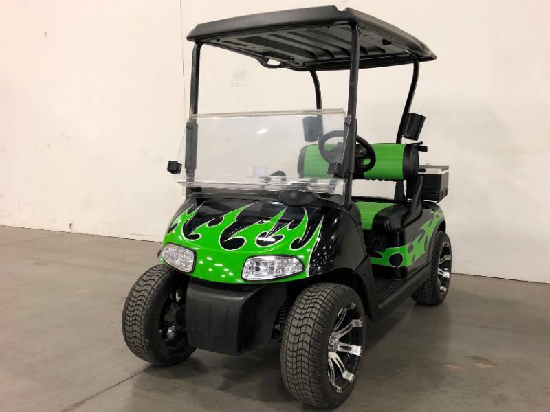 EZ-GO RXV Black and Green Tribal Custom Golf Cart