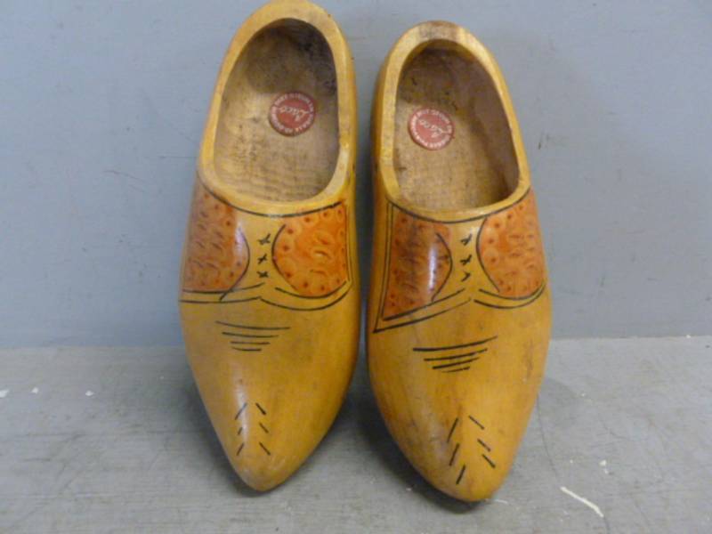 lot 221 image: Vintage Wooden Shoes