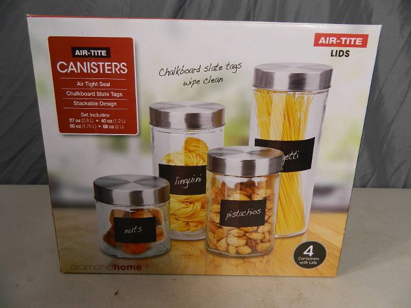 lot 33 image: New Chalkboard Canister Set
