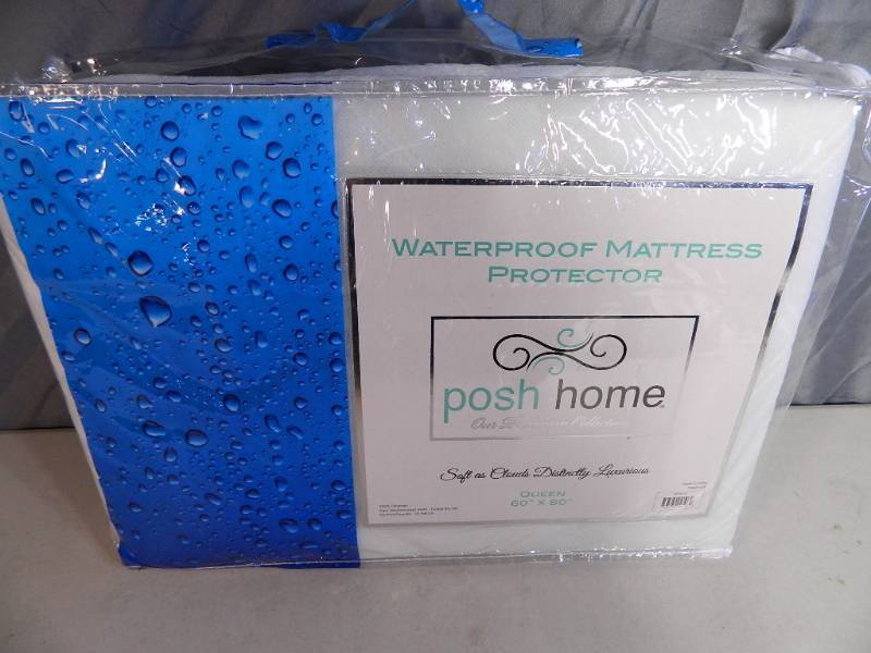 lot 70 image: New Posh Home Queen Mattress Protector