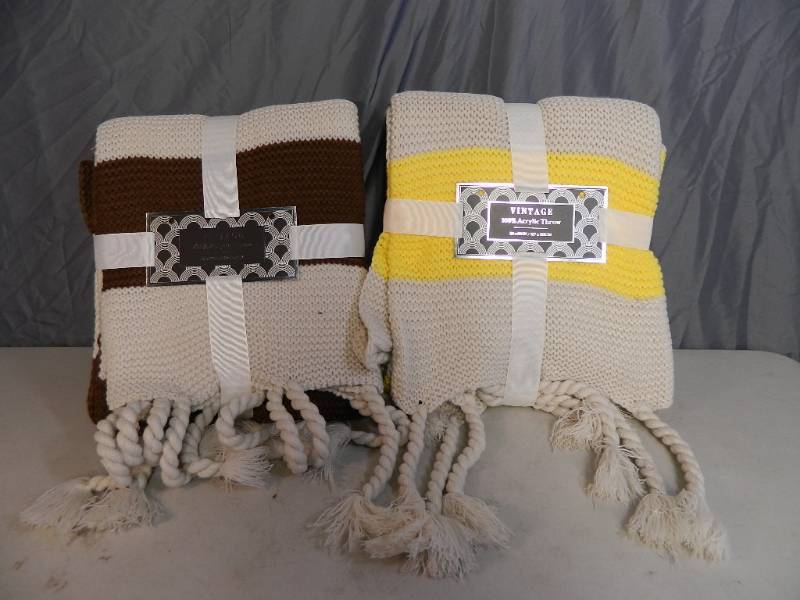 lot 73 image: 2 New Vintage Acrylic Throws