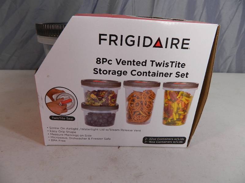 lot 87 image: New Frigidaire 8 Piece TwisTite Storage Container Set