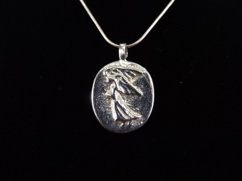 lot 37 image: .925 Sterling Silver Angel Pendant Necklace