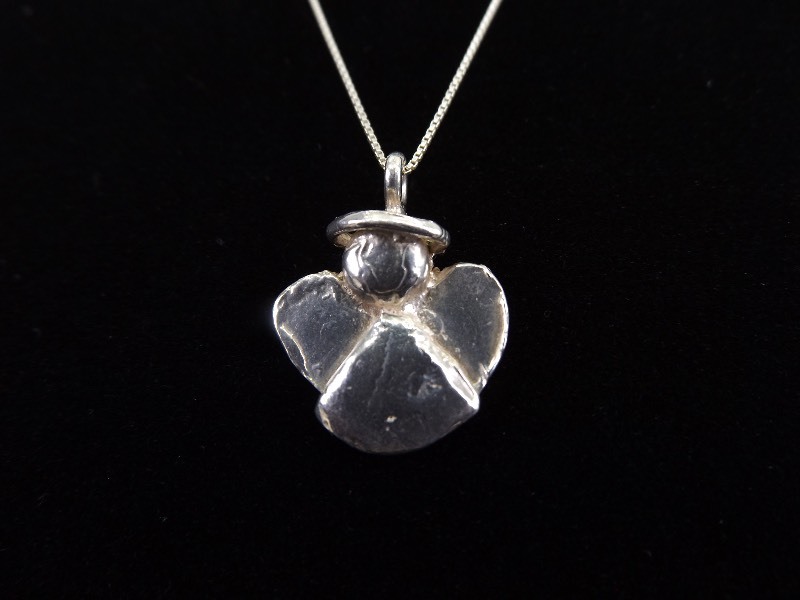 lot 38 image: .925 Sterling Silver Angel Pendant Necklace