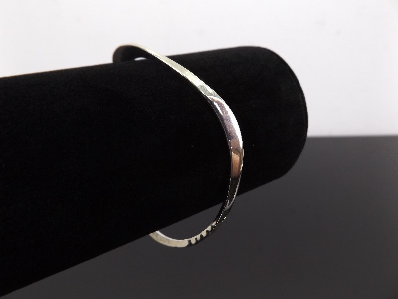 lot 53 image: .925 Sterling Silver Artisan Bangle Bracelet