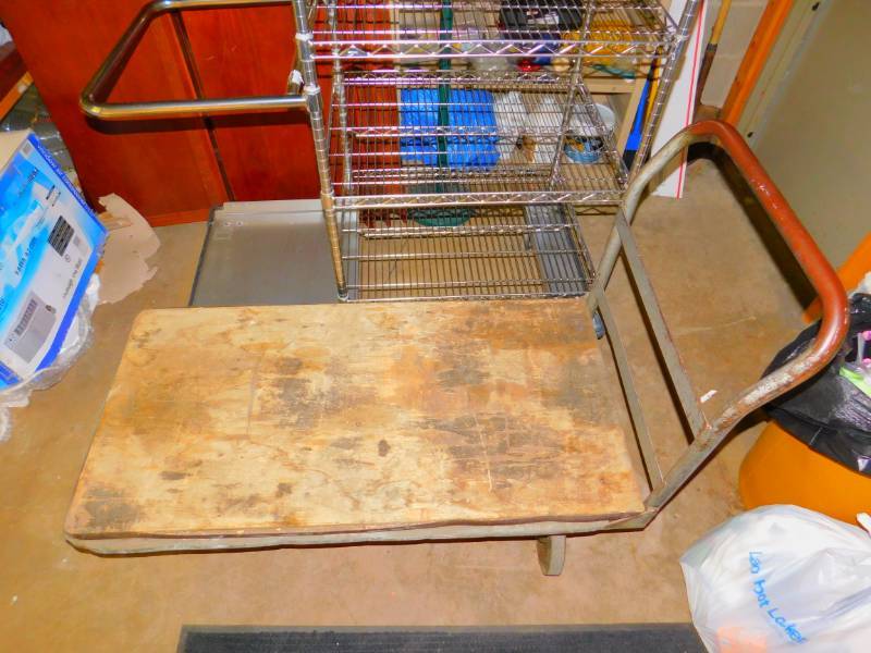 Wooden Cart With Metal Frame