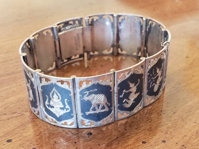 lot 56 image: Sterling Silver Made in Siam Jewelry Bracelet
