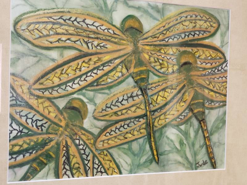lot 89 image: (2) Signed Jude Dragonfly Art Framed and Matted