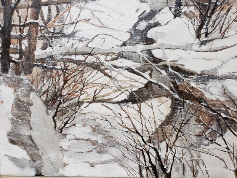 lot 138 image: Closson Original Signed Oil Painting Title Winter