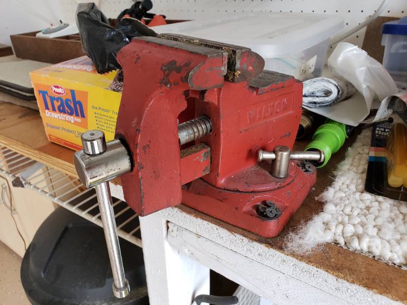 lot 161 image: Large Group of Tools, Fan, Vice, Drill Batteries, etc.