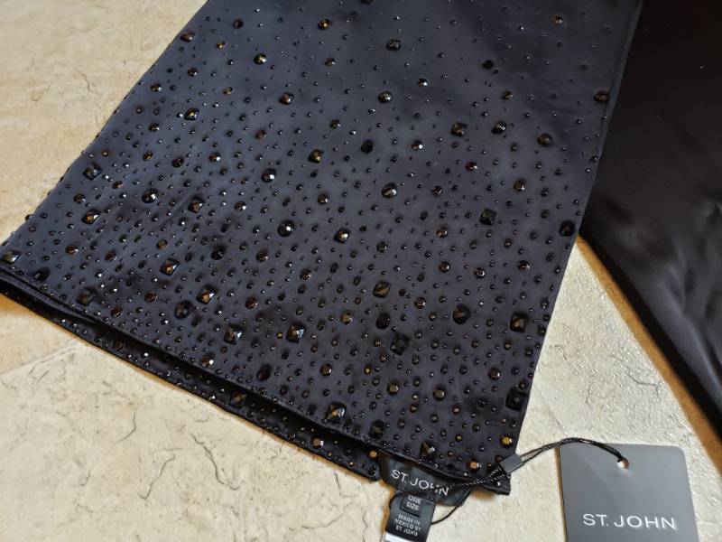 lot 0 image: St. John Ladies Brand New Scarf with Black on Black Accents - Retail $595