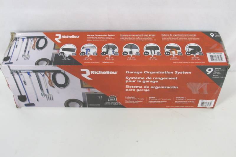lot 1 image: Richelieu 9 Piece Garage StorageOrganization Kit -220 lbs. Non Slip Grip