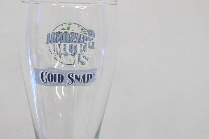 lot S3 image: Lot of 8 Glass Sam Adams Cold Snap 1622 oz. Pilsner Glasses - 2 Sizes