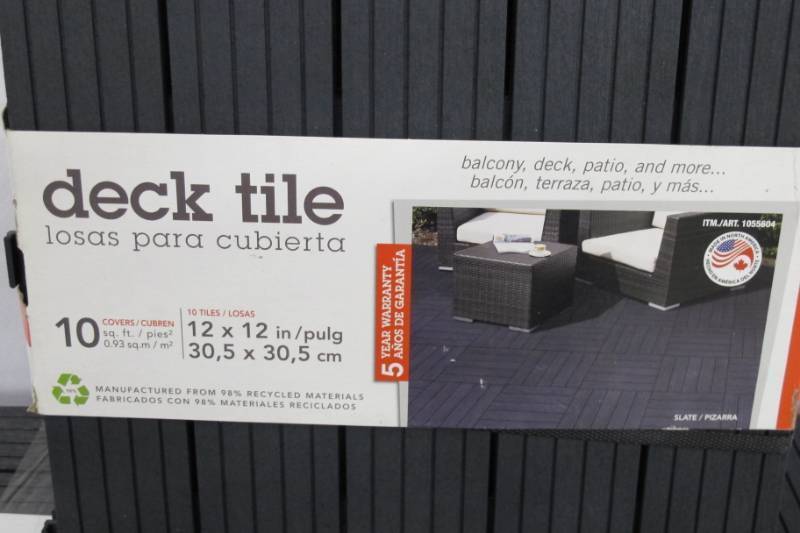 lot 49 image: Multy Home 50-pack Deck and Balcony Outdoor Tiles, 12 By 12-inch Per Piece (Slate) 50 Sq Ft.