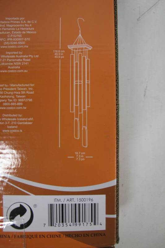 lot 112 image: Harmonic Wind Chime - 45 inches long x 7.3 inches wide