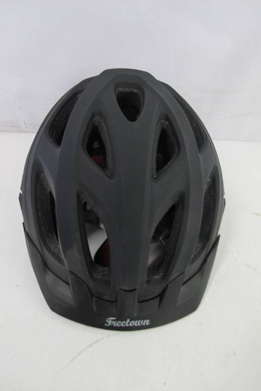 lot 25 image: NEW Freetown Rouler Youth and Adult size Bike Helmet w Built-in Lighting - Black