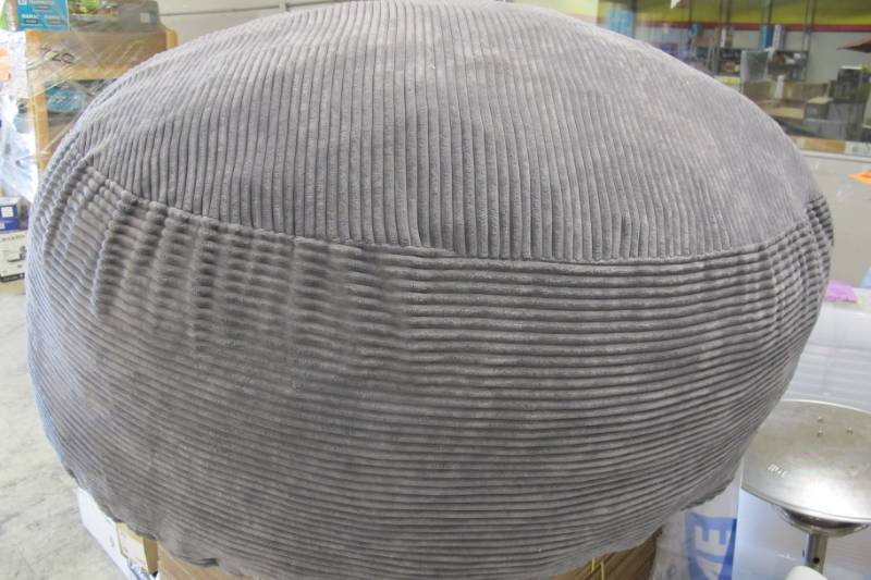 lot 27 image: Lounge & Co. Jumbo Lounger Foam ChairBag - Gray - Ribbed