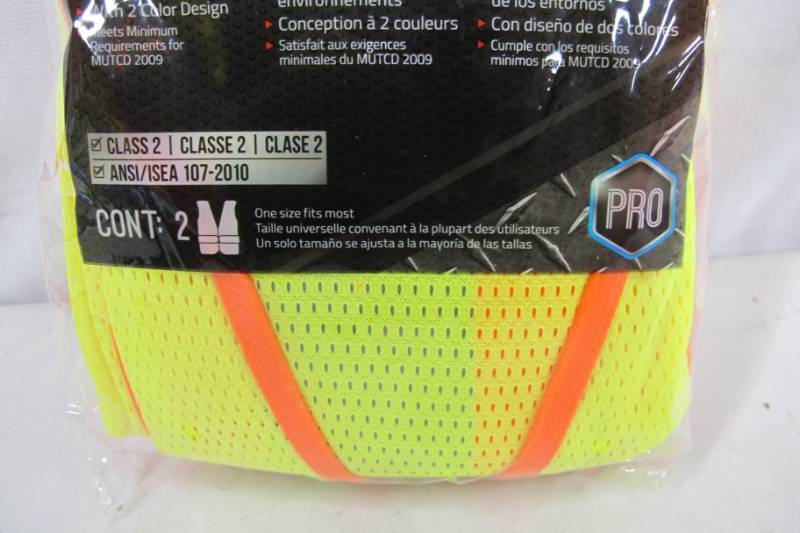 lot 67 image: 2-Pack 3M 94620-80030 Class 2 Two-Tone Construction Safety Vest with Reflective Clothing, Hi-Viz Yellow