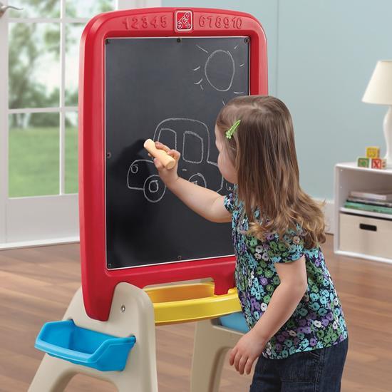 lot 23 image: Step 2 All Around Easel For Two - Kids Art Easel - 2 sided - Chalkboard  White Board
