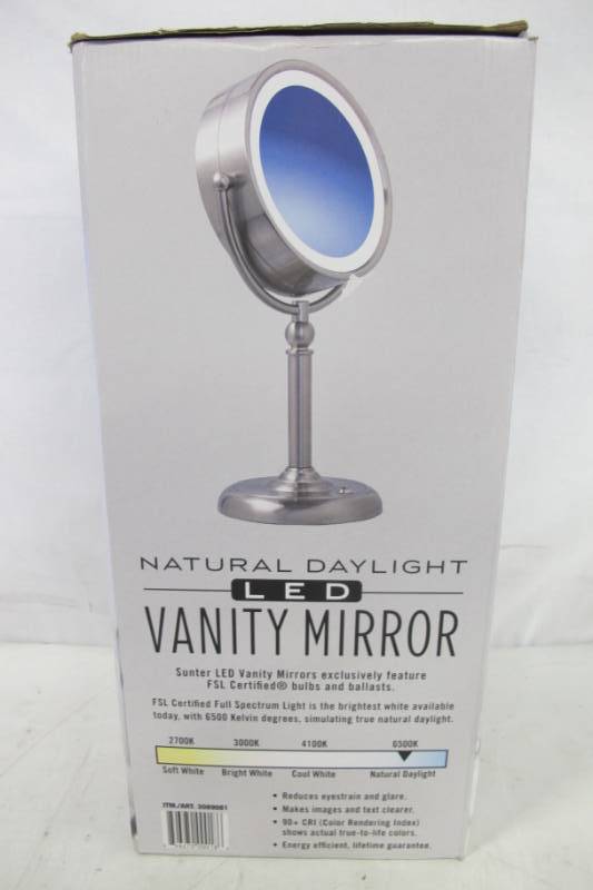 lot 63 image: Sunter Natural Daylight LED Vanity Makeup Mirror