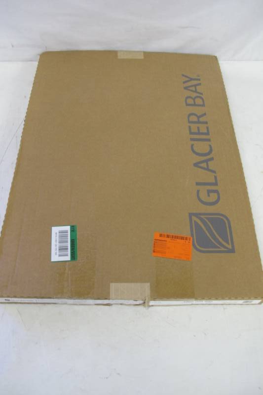 lot 51 image: Glacier Bay Lancaster 20 in. L x 27 in. W Framed Wall Mirror in White
