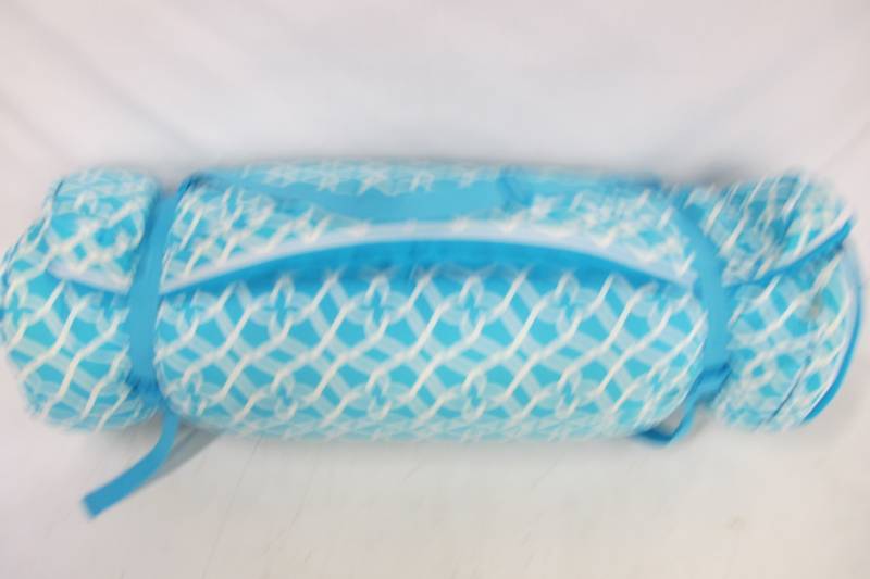lot 114 image: NovaForm Roll Out Memory Foam Lounger - Twin Size with Store and Carry Bag - Trellis Pattern - StainedDirty