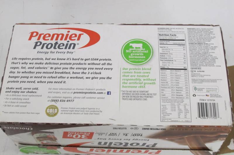 lot 89 image: Premier Protein- Protein Shakes  - Chocolate - 18 Pack - 30 Grams Protein per Serving