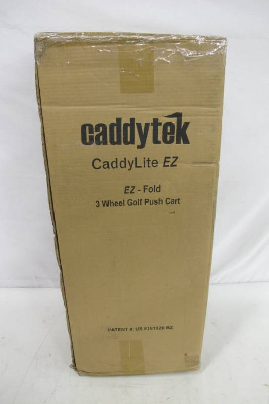 lot 93 image: CaddyTek CaddyLite EZ 3 Wheel Golf Push Cart (Silver)