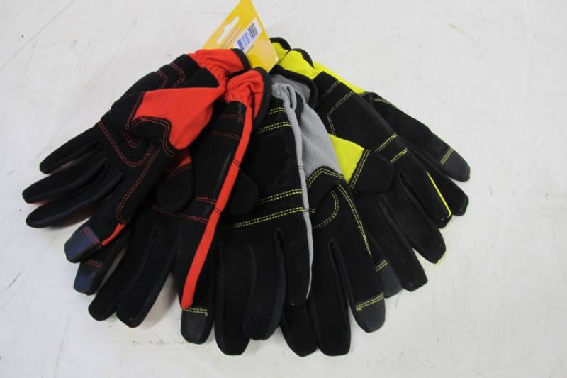 lot 137 image: Firm Grip Utility Large Multi Color Synthetic Leather Glove (3-Pair)