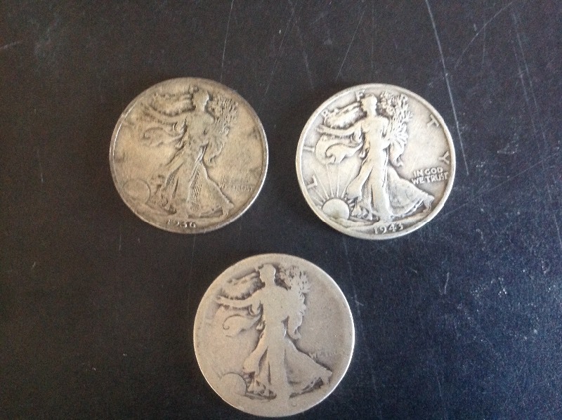 3 - Walking Liberty Half Dollars