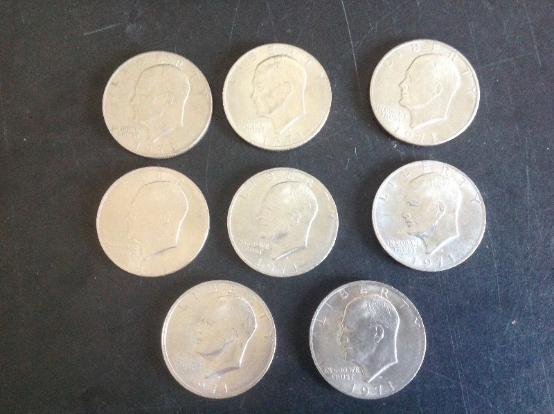 8 - 1971 Eisenhower Dollars
