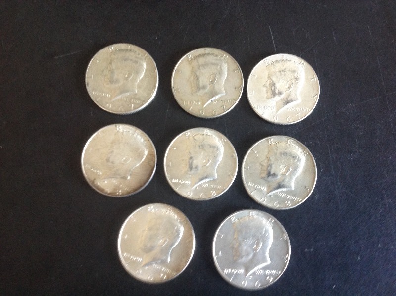 8 - Kennedy Half Dollars