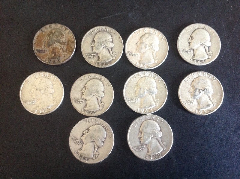 10 - Washington Quarters 90% Silver