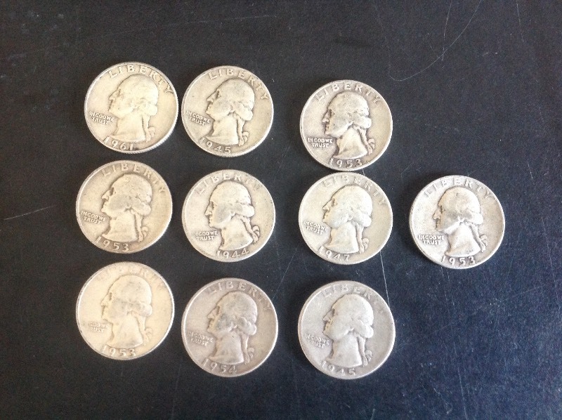 10 - Washington Quarters 90% Silver