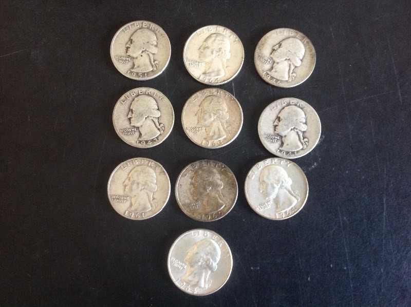 10 - Washington Quarters 90% Silver