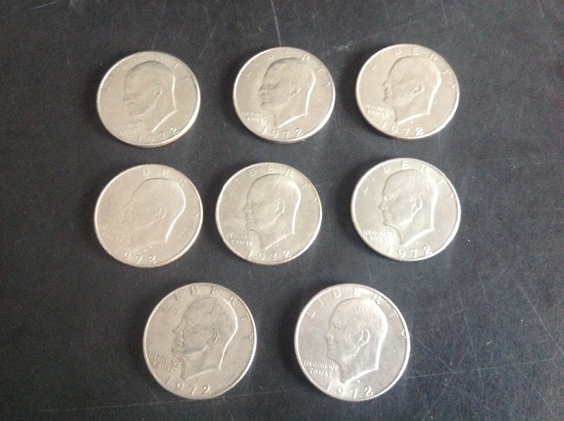 8 - 1972 Eisenhower Dollars