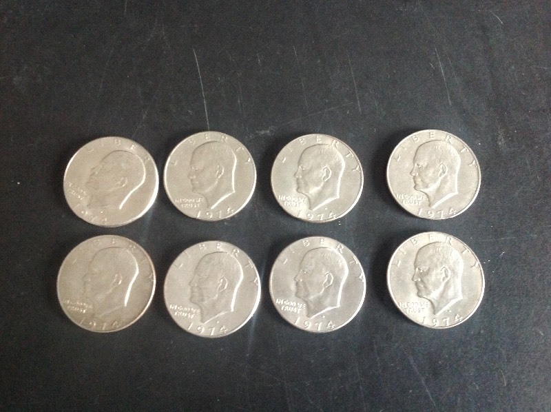 8 - 1974 Eisenhower Dollars