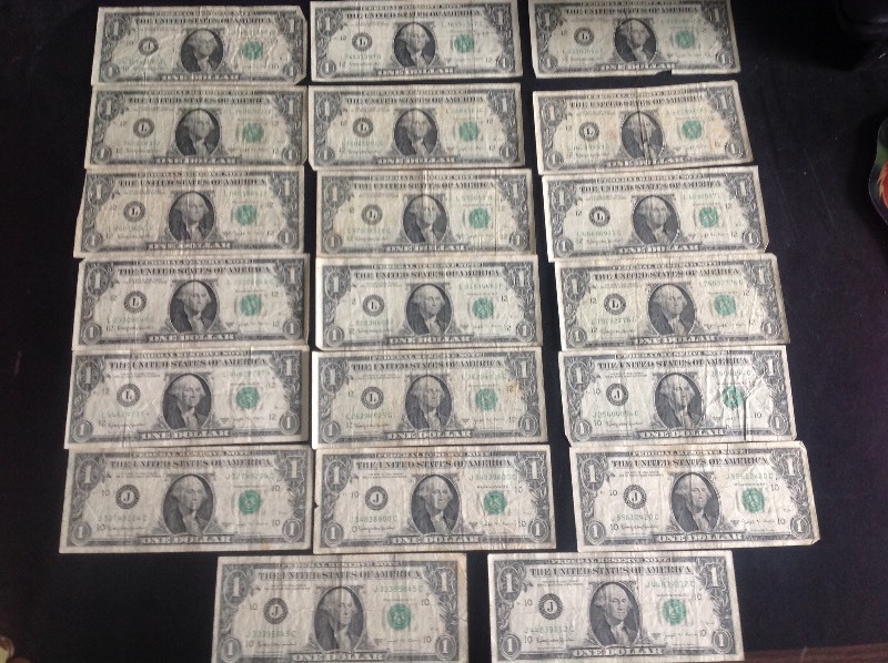 20 - 1963 Series B Joseph W Barr Dollar Bills