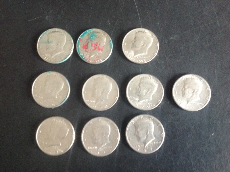 10 - Kennedy Half Dollars