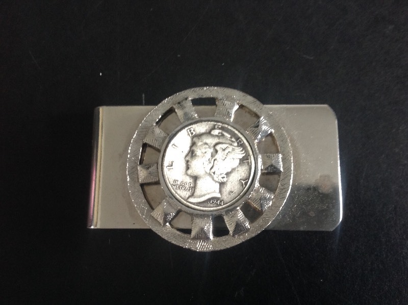 1944 Mercury Dime in Money Clip