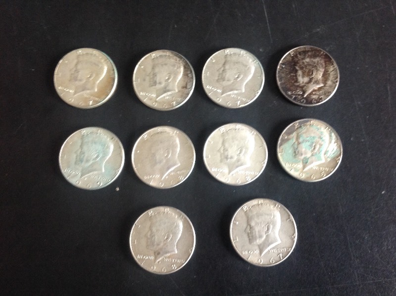 10 - Kennedy Half Dollars 40% Silver