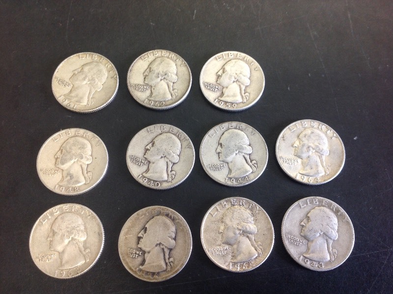 11 - Washington Quarters 90% Silver