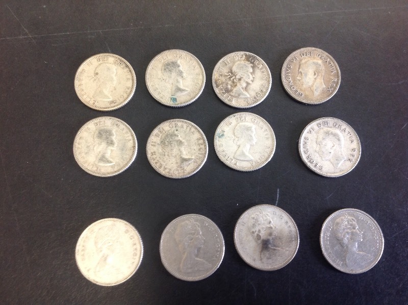12 - Canadian Silver Dimes