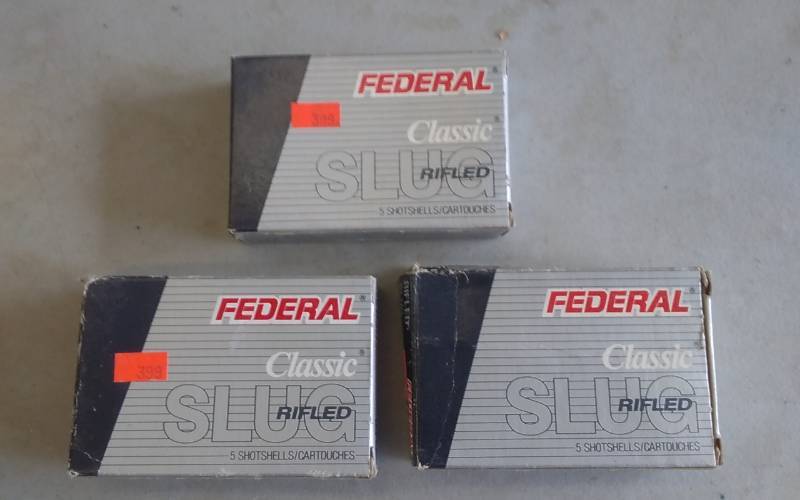 lot 19 image: 3-Boxes Federal 12 Ga. Slug Magnum 3 Inch Hollow Point 5 Count Each