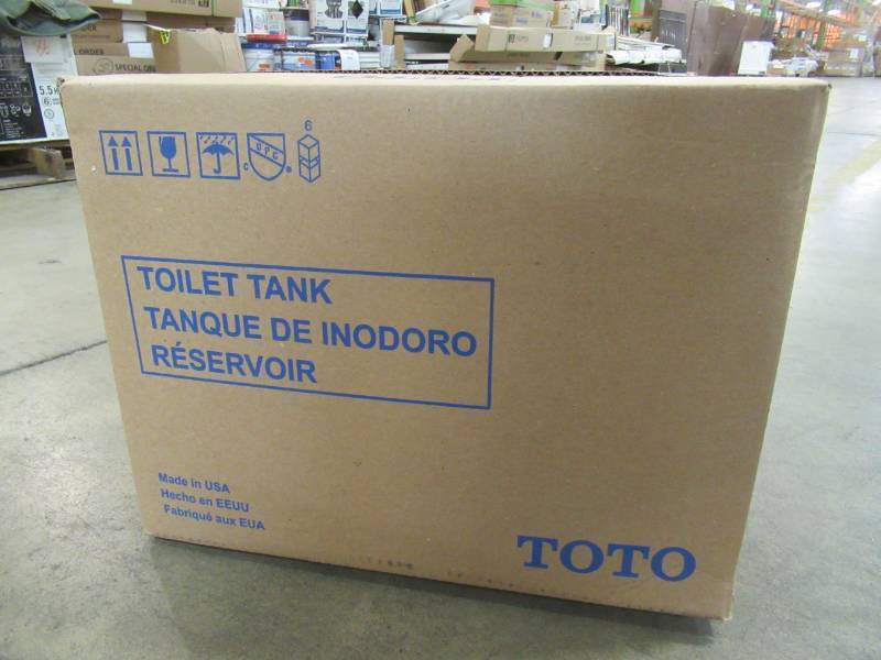 lot 83 image: Toto Drake 1.28 GPF Single Flush Toilet Tank Only in Cotton White, St744E#01 - New in Box.