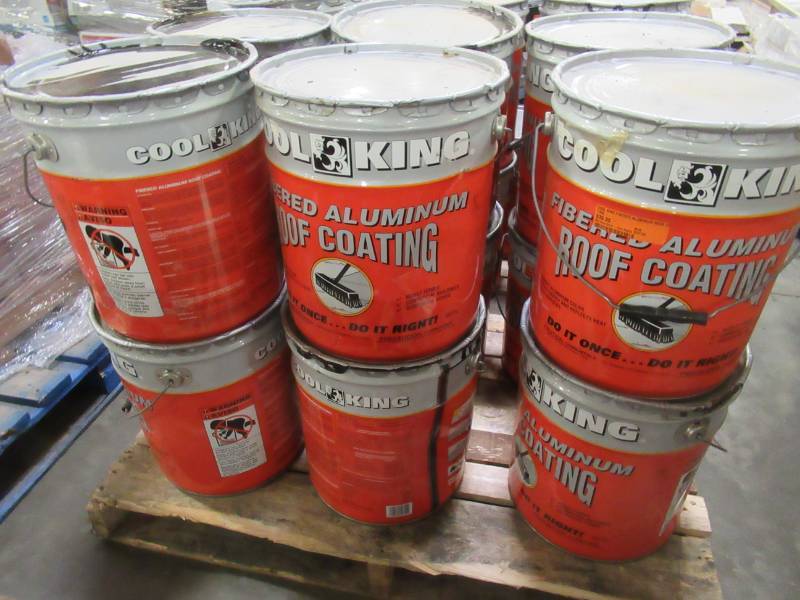 lot 59 image: 6 Containers of COOL KING FIBERED ALUMINUM ROOF COATING.