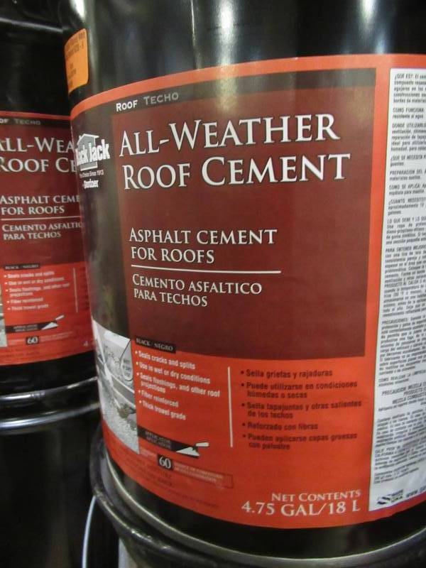 lot 54 image: 7 Containers of BLACK JACK 4.75-Gallon Fibered Waterproofer Cement Roof Sealant 6230-9-30.
