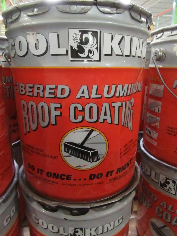 lot 60 image: 7 Containers of COOL KING FIBERED ALUMINUM ROOF COATING