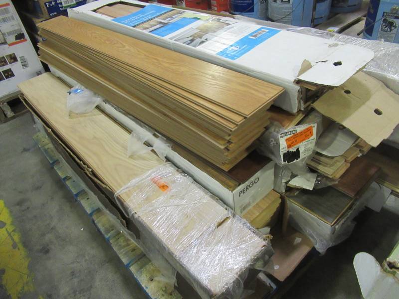 lot 132 image: Wholesale Pallet of Mixed Wood AndOr Vinyl Flooring