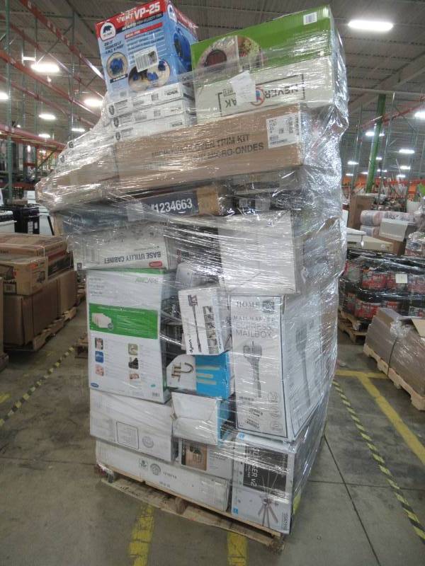 lot 84 image: WHOLESALE MIXED PALLET OF RETURNS - SMALL HOUSEWARES, BATHROOM FIXTURES, LIGHTING AND MORE